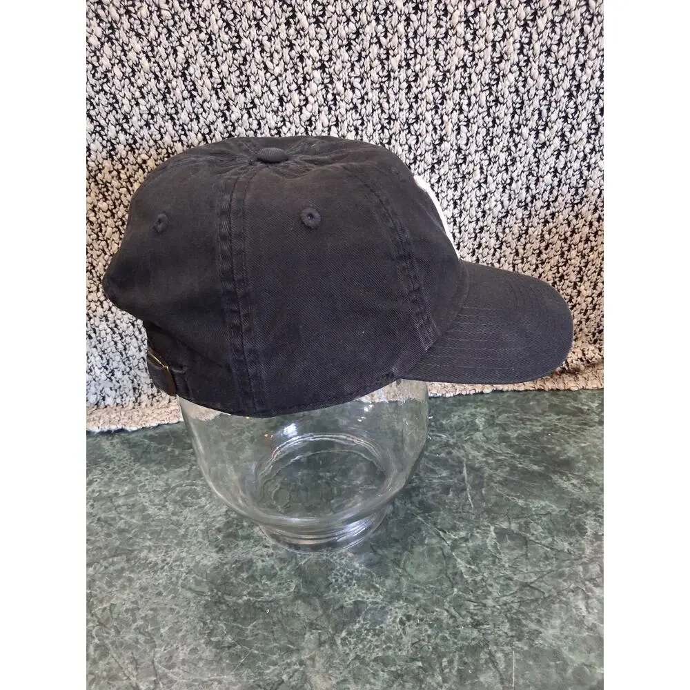 VTG LA Dodgers Hat Cap Men Strap Back Black White Cooperstown American Thread